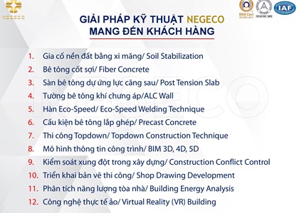 Các giải pháp kỹ thuật NEGECO mang đến cho Khách hàng